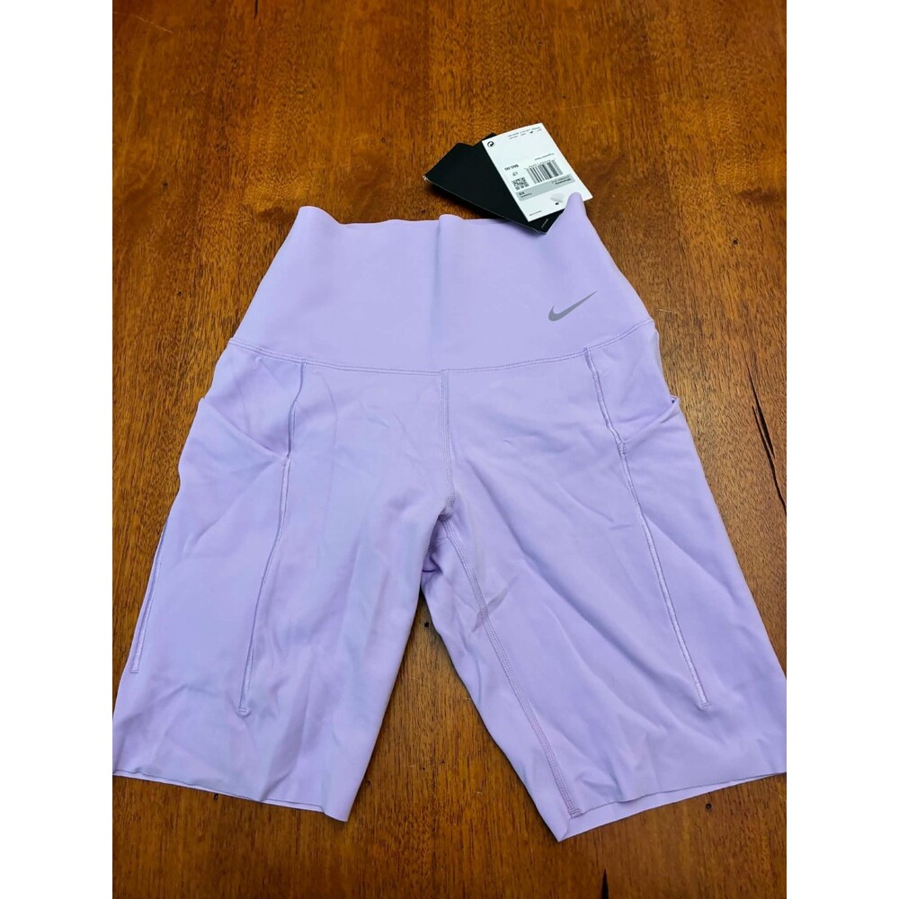 Nike Universa Dri -Fit Women's Bike Shorts XS Lavender High Rise NWT